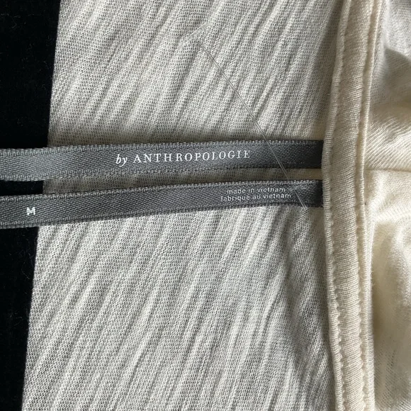 Anthropologie Cream Ruffled V-Neck Long Sleeve Blouse - Picture 2 of 9